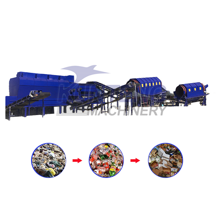 household waste sorting machine site