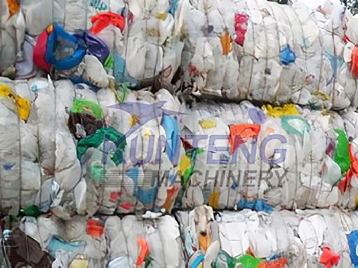 Plastic items after domestic waste air separator