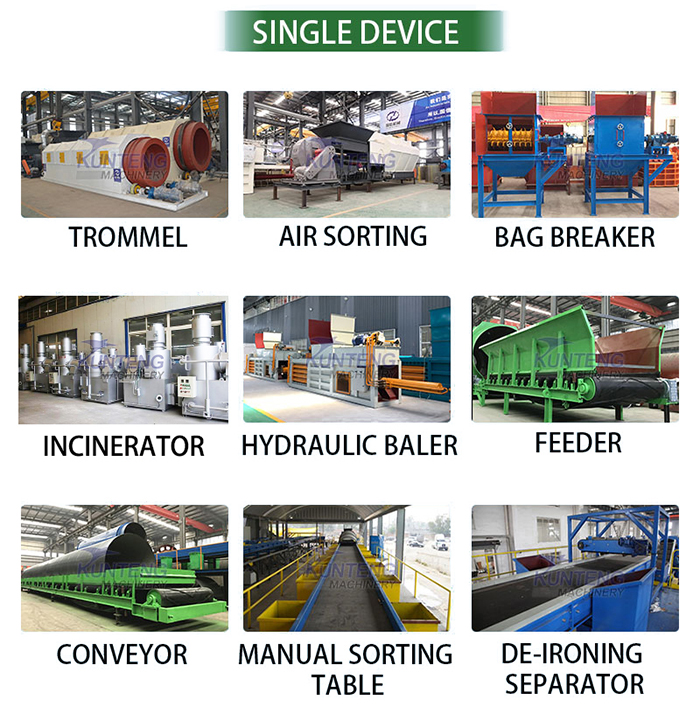 Main equipment in the industrial garbage shredder production line